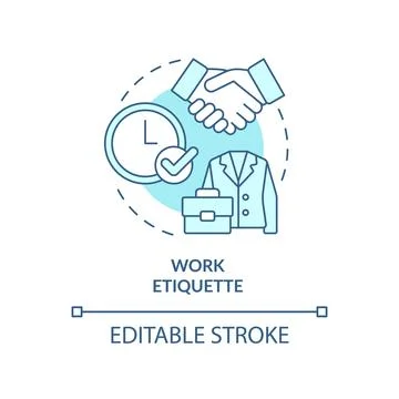 Work etiquette turquoise concept icon Stock Illustration