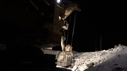 Work of the excavator bucket Stock Footage 70047686