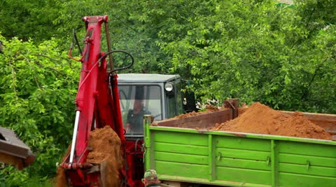 Work excavator Stock Footage 24467447