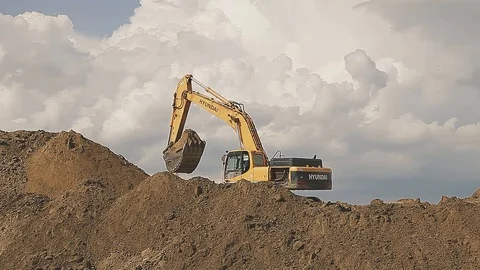The work of the excavator. Stock Footage 129607819