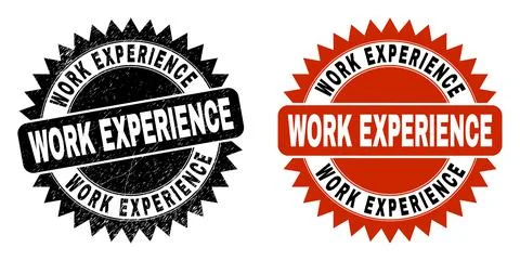 WORK EXPERIENCE Black Rosette Watermark with Corroded Surface Stock Illustration