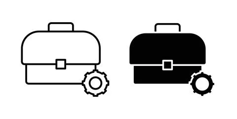 Work experience icon in black and white. vector icon pack for websites Stock Illustration