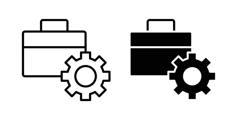 Work experience icon black vector isolated on white Stock Illustration
