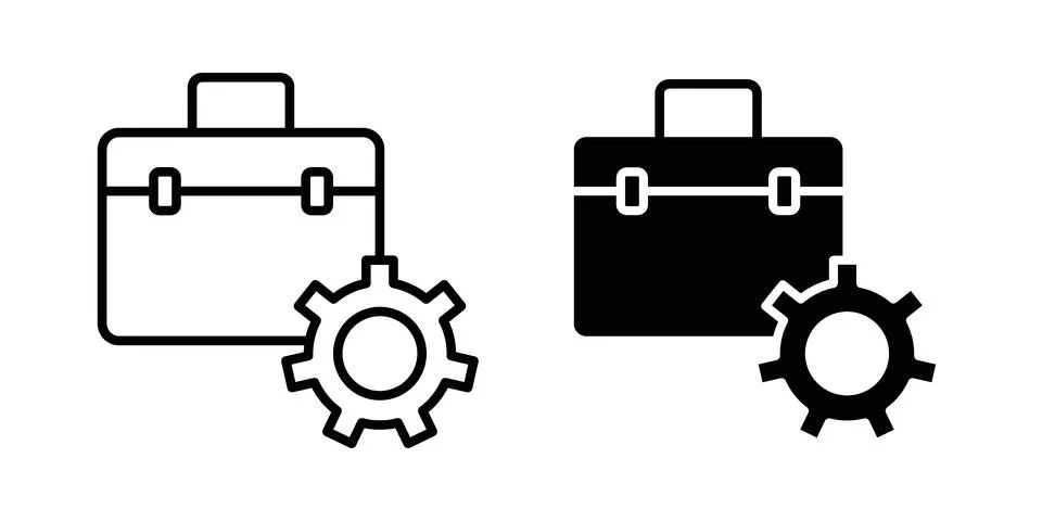 Work experience icon concept logo design collection Stock Illustration