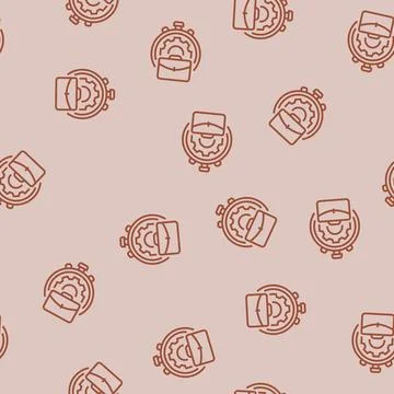 Work experience interview job line seamless pattern Stock Illustration