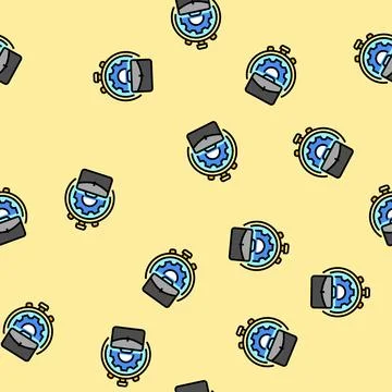 Work experience interview job vector seamless pattern Stock Illustration