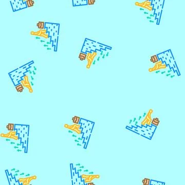 Work experience interview job vector seamless pattern Stock Illustration