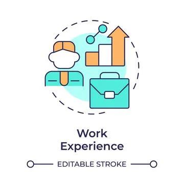Work experience multi color concept icon Illustrazione stock