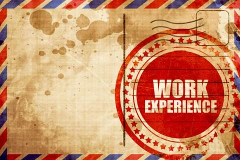 Work experience, red grunge stamp on an airmail background Stock Illustration