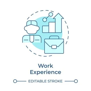 Work experience soft blue concept icon 库存插图