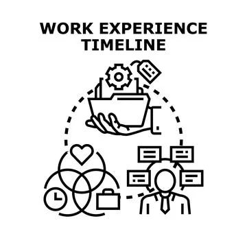 Work experience timeline concept presenting professional career development Stock Illustration