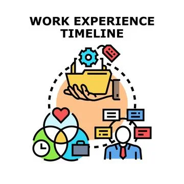 Work experience timeline concept presenting professional career development Stock Illustration