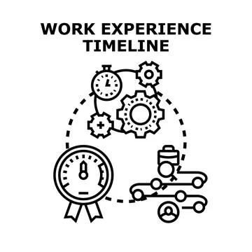 Work experience timeline tracking professional career development Stock Illustration