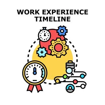 Work experience timeline tracking professional career development Stock Illustration