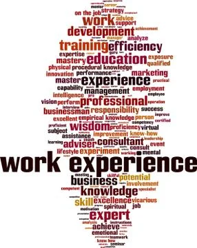 Work experience word cloud Stock Illustration