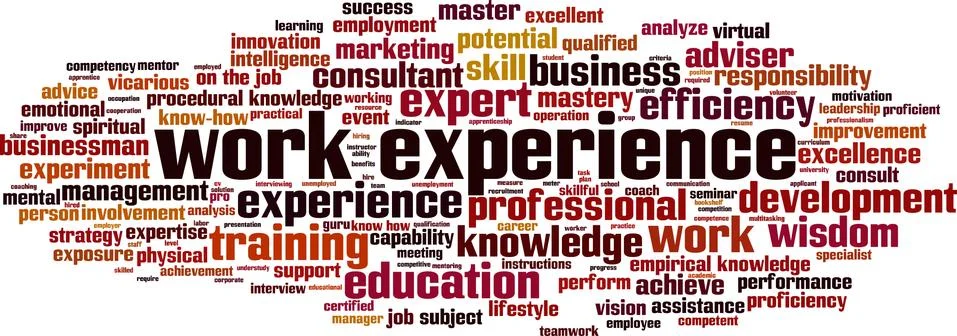 Work experience word cloud Stock Illustration