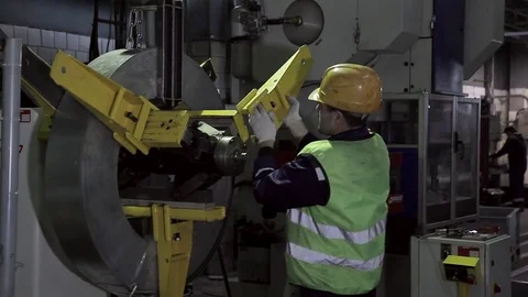 Work in a factory in the heavy industry Stock Footage 72682816