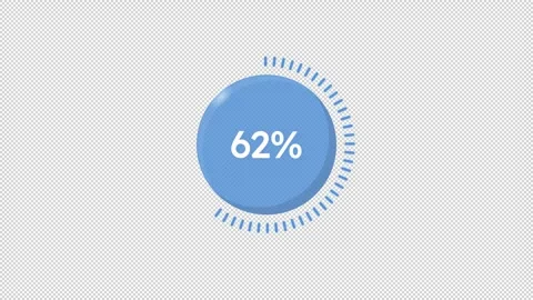 Work finishing solid blue dashed circle percent loading animation Stock Footage 337775620