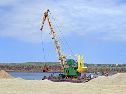 The work of the floating crane Foto stock
