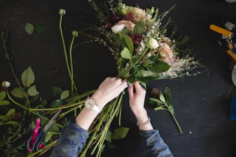 Work florist top view Foto stock