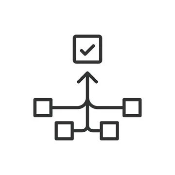 Work flow, in line design. Work flow, process, efficiency, tasks, organization Stock Illustration