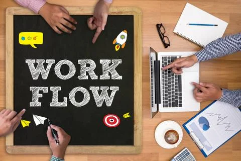 WORK FLOW 库存照片