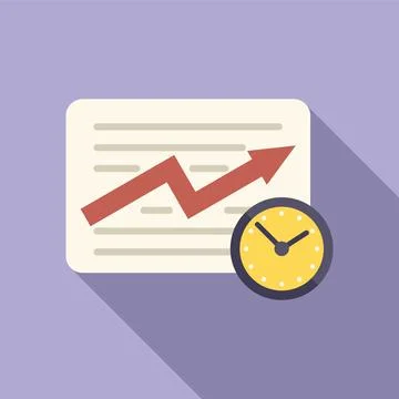 Work flow time icon flat vector. Control task Stockillustratie