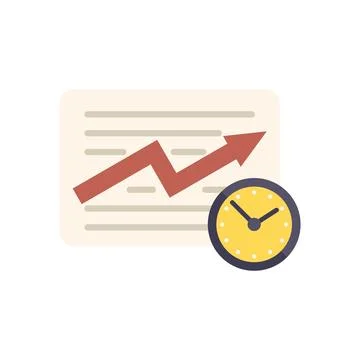 Work flow time icon flat vector. Control task Stock Illustration