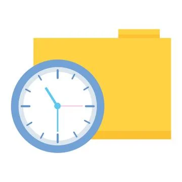 Work folder clock Stock Illustration