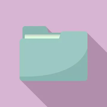 Work folder icon, flat style Stock Illustration
