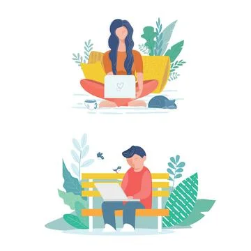 Work freelance activities Stock Illustration