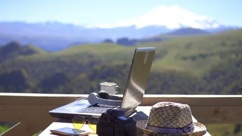 Work of a freelancer,the concept of freelancing,slow mo Stock Footage 95502251
