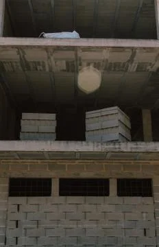 Work in full construction. Building in growth process. Space enabled for cons Stock Photos