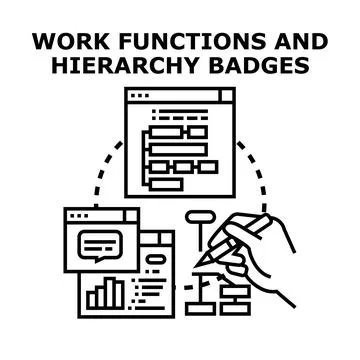 Work functions hierarchy creating structure organizing process Stock Illustration