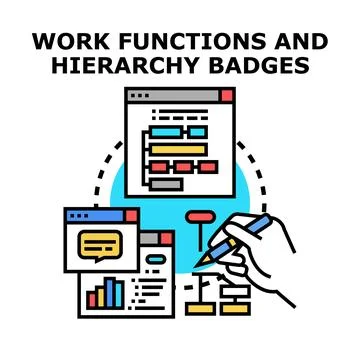 Work functions hierarchy creating structure organizing process Stock Illustration