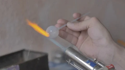 Work with glass and fire eye of glass 60fps 動画素材 92303792