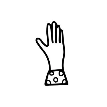 Work glove hobby gardening, vector illustration, hand drawn, doodles. Stock Illustration