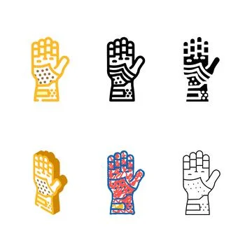 Work gloves garage forms tool color icon vector Stock Illustration