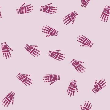 Work gloves garage tool glyph seamless pattern Illustrazione stock
