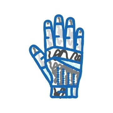 Work gloves garage tool icon doodle illustration Stock Illustration