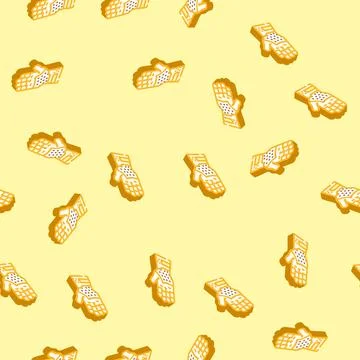 Work gloves garage tool isometric icon seamless pattern Illustrazione stock