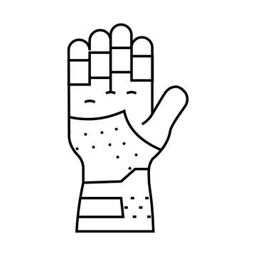 Work gloves garage tool line icon vector illustration Stock Illustration