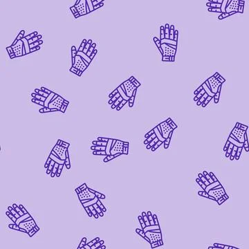 Work gloves garage tool line seamless pattern Stock Illustration