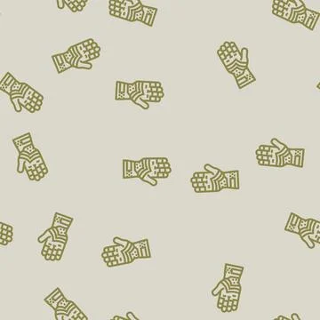 Work gloves garage tool line vector seamless pattern Illustrazione stock