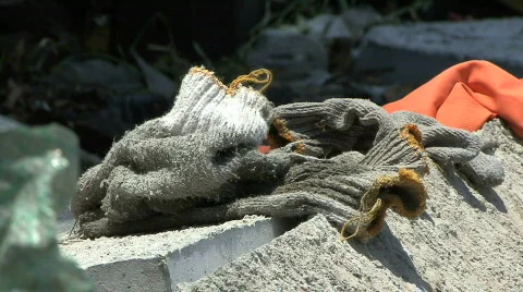 Work Gloves On A Rock 스톡 동영상 795767