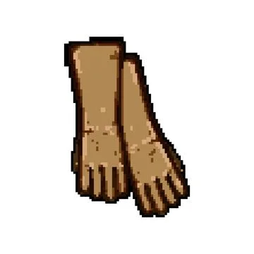 Work gloves welding pixel art vector illustration Stock Illustration