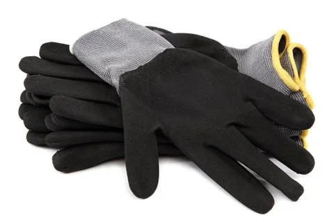 Work gloves on white background. Stock Photos