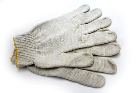Work gloves on white Stock Photos