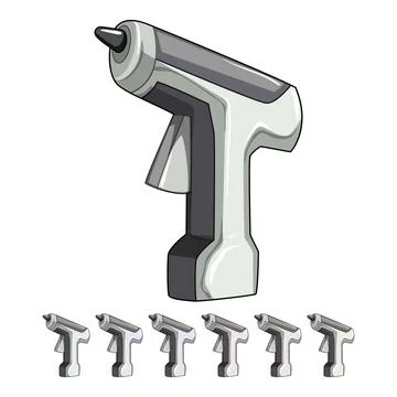 Work glue gun cartoon vector graphic Stock Illustration
