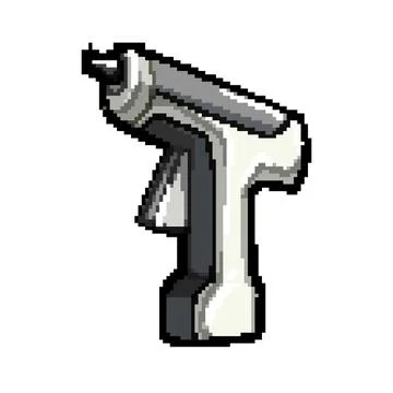 Work glue gun pixel art vector illustration Stock Illustration